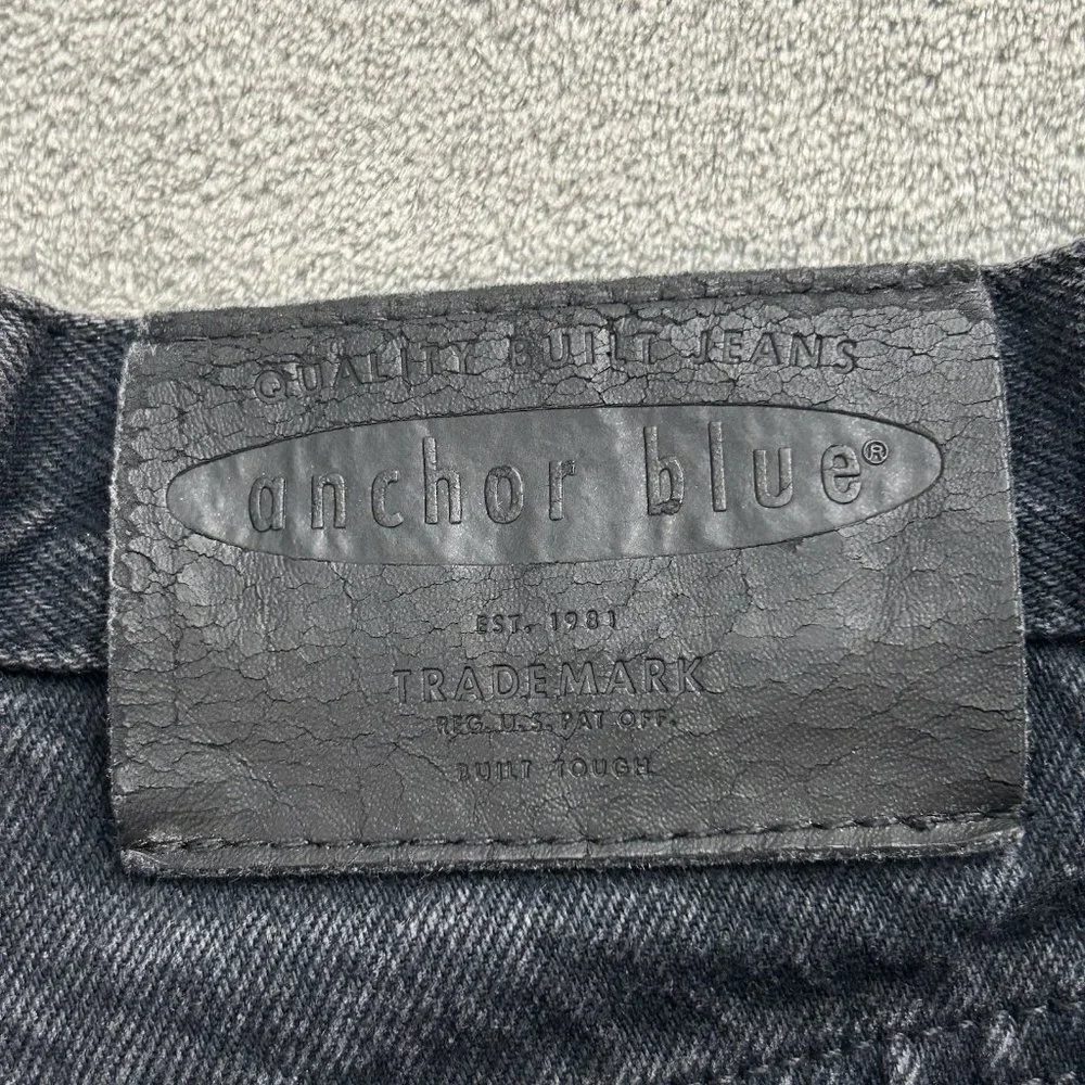 Anchor Blue Baggy Jeans 28x31 Faded Black Loose Wide Leg Skater Grunge Y2K Fades
